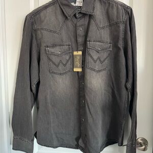Gray Western Denim Shirt